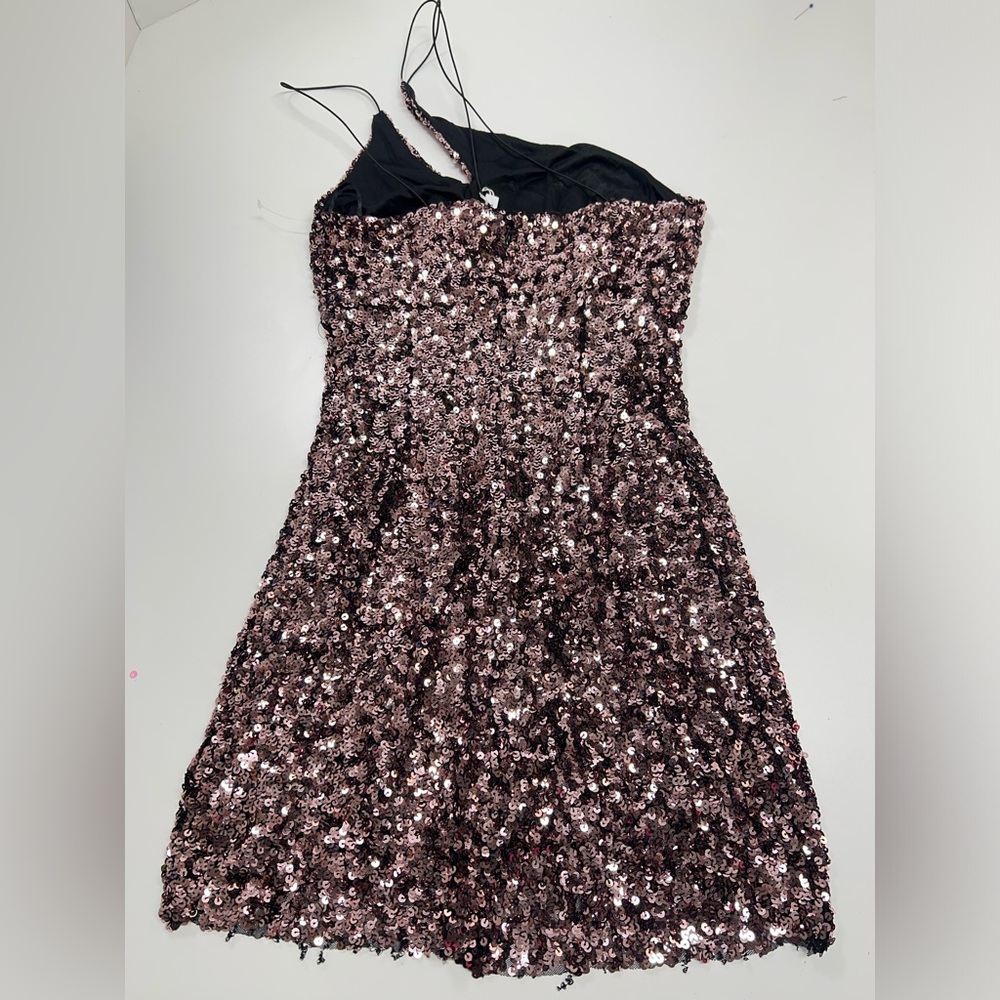 ASTR The Label Sequin Mini Dress Size Small New With Tags Rose Pink and Black - Picture 9 of 12